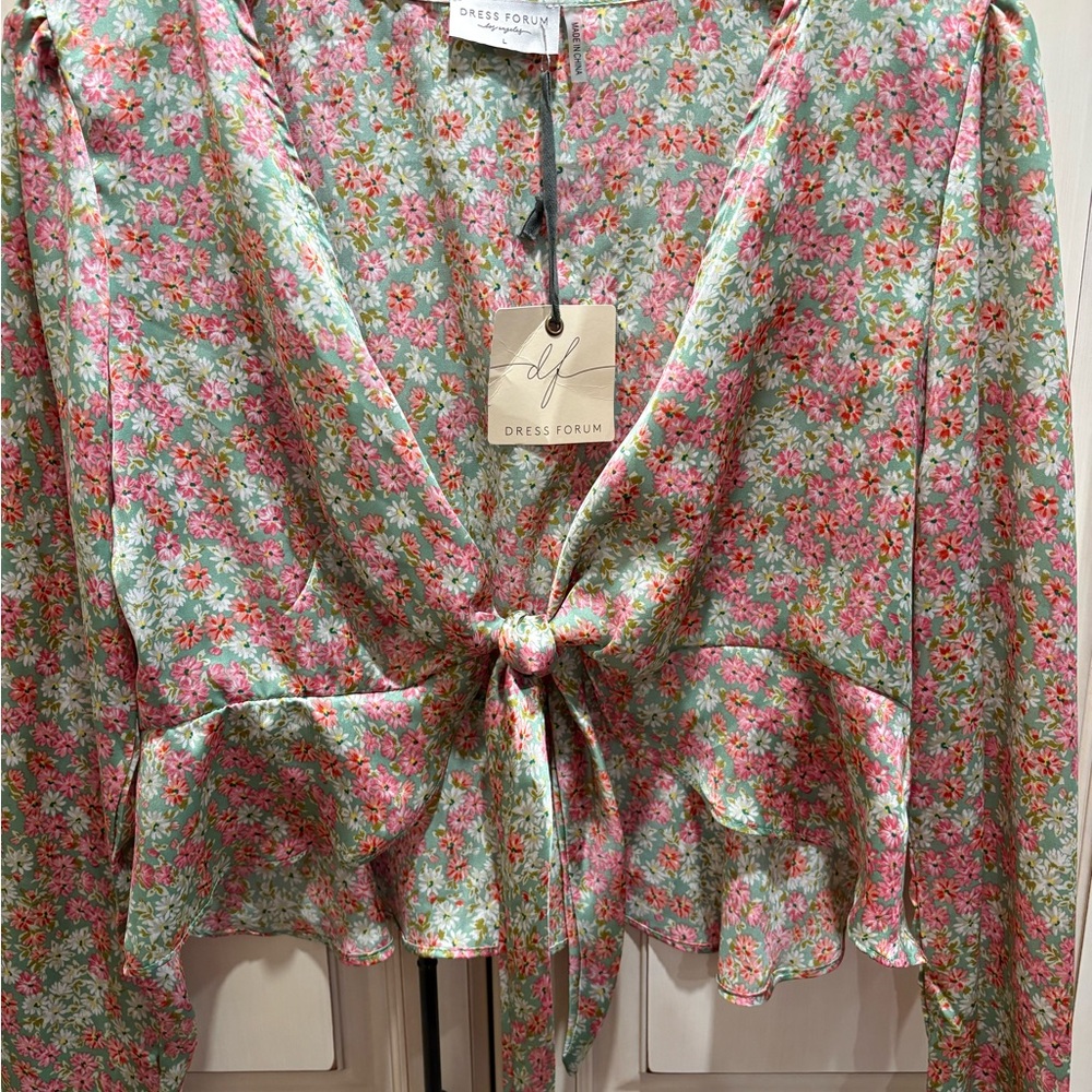 Beautiful Dress Forum Floral Patterned tie front  Top